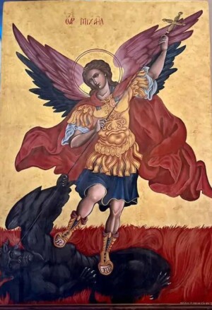 traditional Byzantine technique of egg tempering. 22K gold leaves 66 x 46 cm