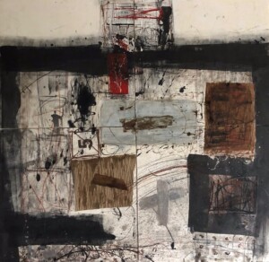 sumi lndia ink, acrylic, coffee, white wash, pen, japanes paper cm 82 x 84